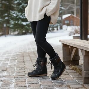 Tecnica Moon Boot Winter Boot We Vienna Womens 7 Black Waterproof Insulated Wool